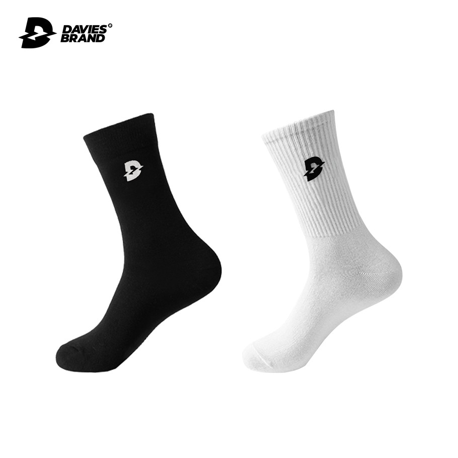 DAVIES Tất cổ cao unisex Socks D Logo