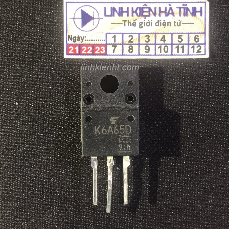 Túi 5 con K6A65D mosfet 6A 650V thay thế cho K6A60D tháo máy