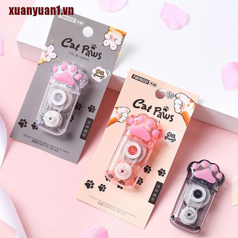 [XUANYUAN1] Bút Xóa Kéo Hình Dấu Chân Mèo Màu Trắng Dễ Thương Dành Cho Văn Phòng Trường Học