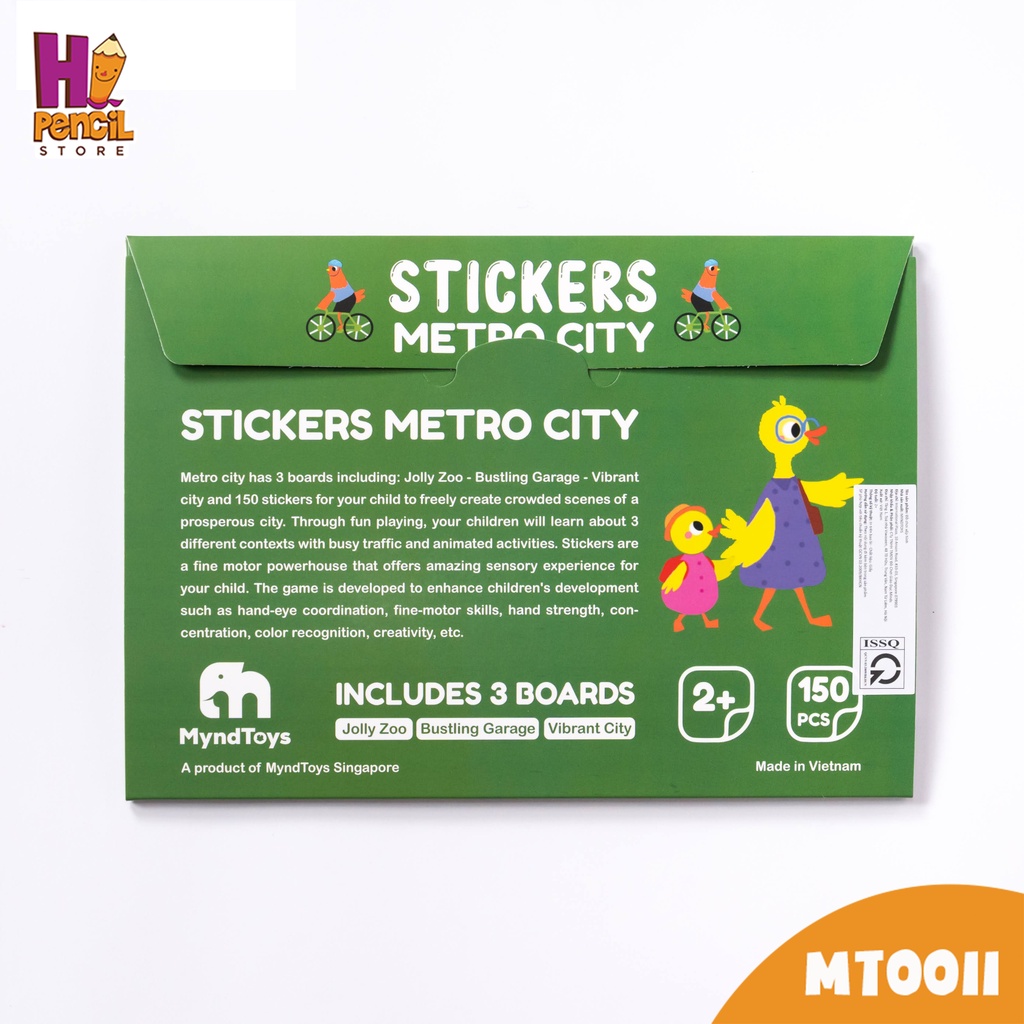 Sticker MyndToys dán sáng tạo chủ đề thành phố cho bé trên 2 tuổi