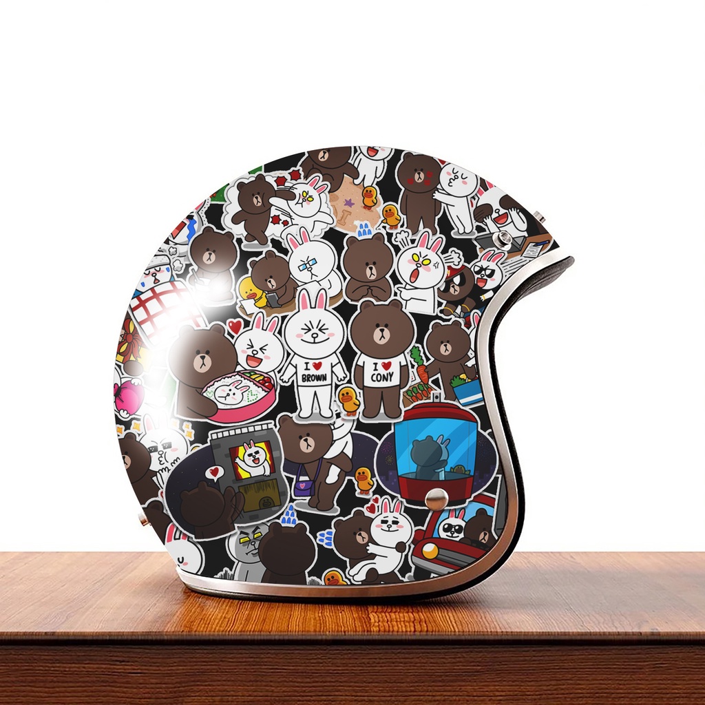 Sticker Gấu Line Chống Nước - Sticker Dán Laptop, Điện Thoại, Đàn Guitar, Mũ Bảo Hiểm, Vali