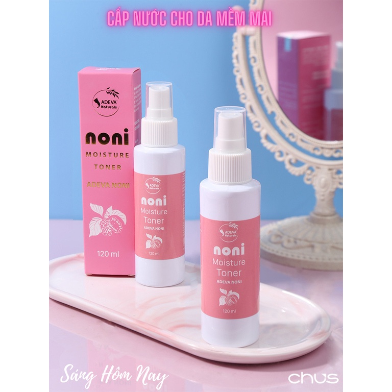Toner cho mọi loại da - Xịt khoáng Trái nhàu không cồn, cấp nước cho da căng mọng - 120 ml - Adeva Noni
