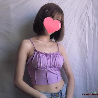 Áo thun lửng ngắn tay màu tím cho nữ