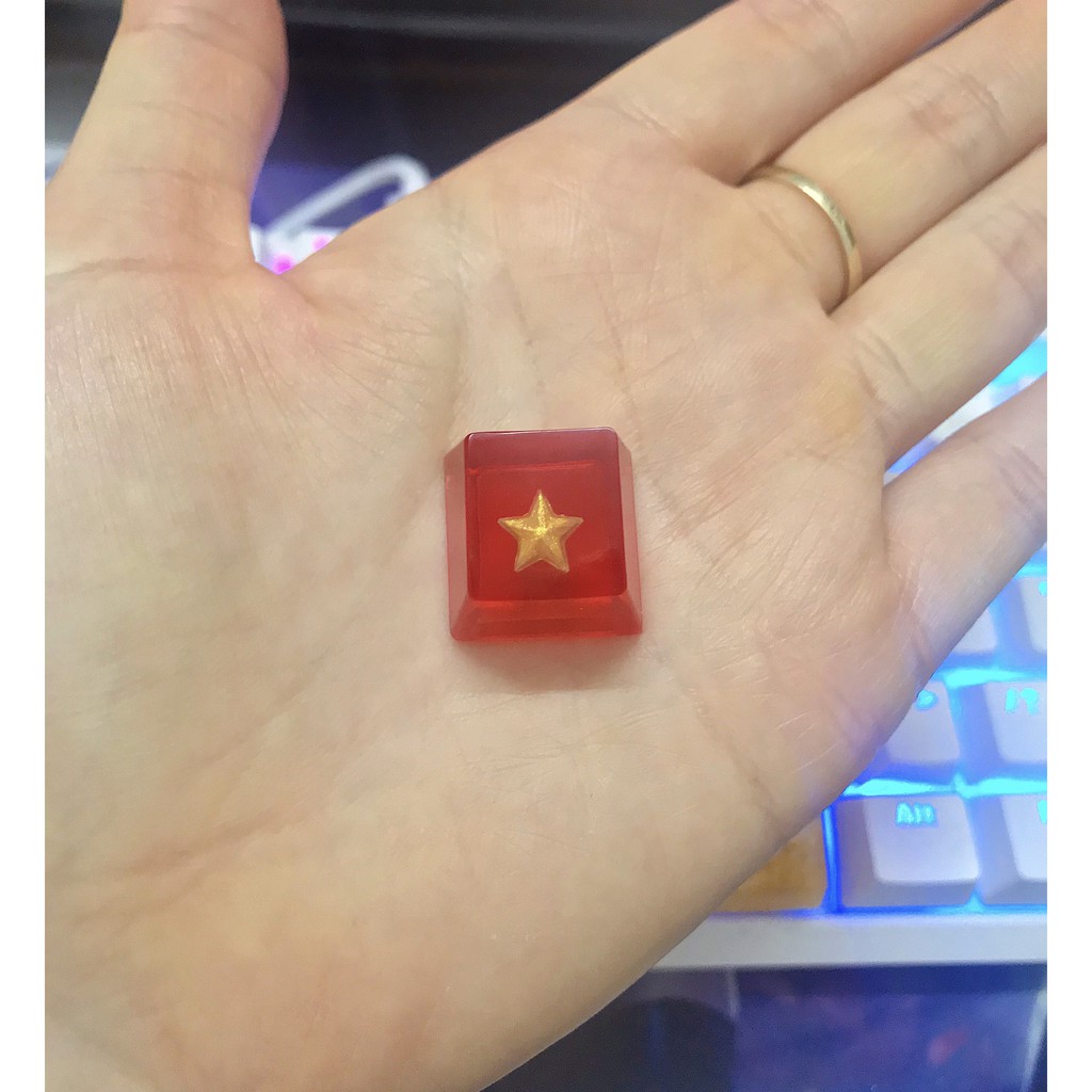 Keycap cờ Đảng búa liềm 🇻🇳 quốc kỳ Việt Nam xuyên led - Keycaps artisan cờ đỏ sao vàng trang trí bàn phím cơ gaming