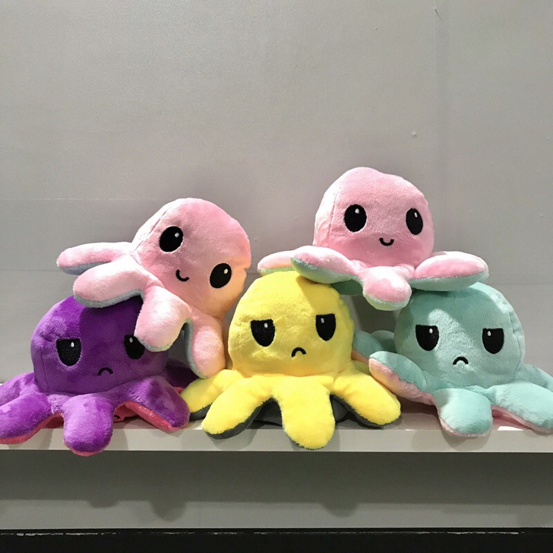 Bạch tuộc nhồi bông cảm xúc có đèn- Reversible Octopus