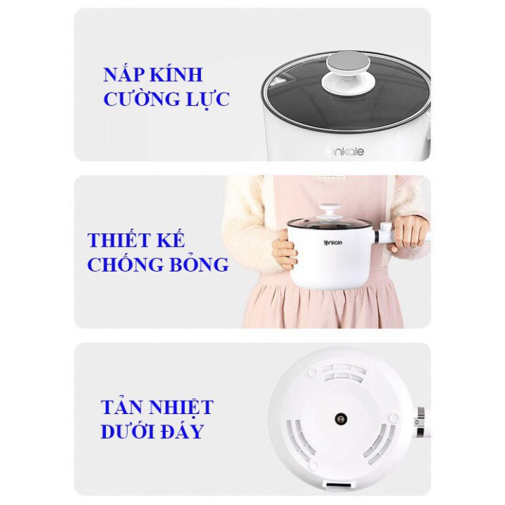 S15 QZQ Nồi lẩu điện nồi hấp điện mini chống dính ca nấu mỳ đa năng, nồi lẩu, luộc trứng, luộc rau, đun nước siêu tốc 13