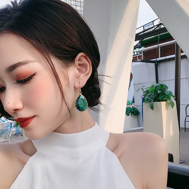 Khuyên tai mạ bạc 925 dạng dài đong đưa thời trang tinh tế sang trọng cho nữ