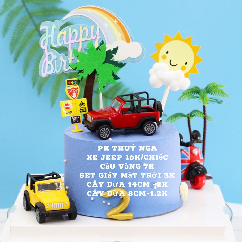 Xe ô tô jeep trang trí bánh kem