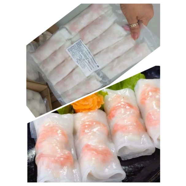 BÁNH CUỐN TÔM SÒ ĐIỆP hàng xuất khẩu. Túi 20 cuốn 800g