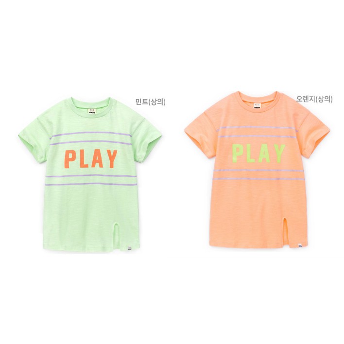 (105,110,120,130) Áo cotton xuất Hàn hoạ tiết chữ Play Petite DMEBE11