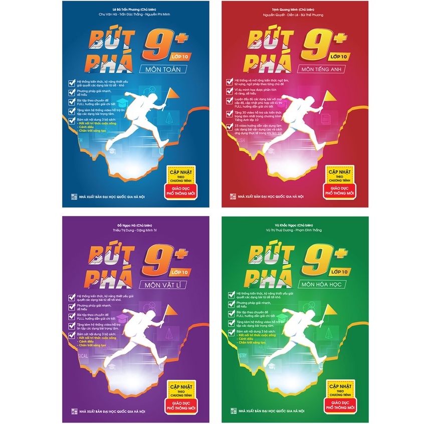 Sách Bứt Phá 9+ Lớp 10 ( Tự Chọn 4 Môn Toán, Vật Lí, Hóa, Tiếng Anh) - BẢN QUYỀN