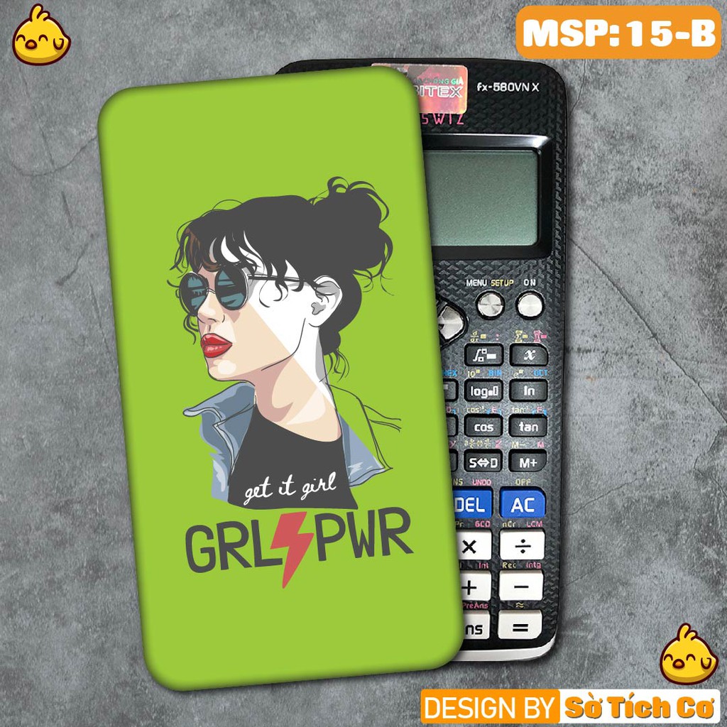 Miếng decal dán máy tính casio vinacal FX500 FX570 FX580 - 570ES 570EX 680EX hình Cool Girl MSP: MT15