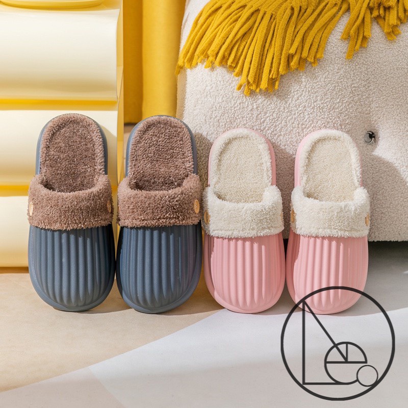 Dép sục bông nam và nữ ĐÍNH KHUY hàng cao cấp, có thể tháo rời bông cực ấm