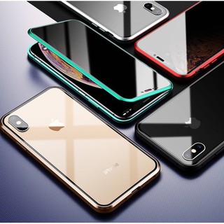 iPhone X/ XS_Ốp LikGus Lưng Kính 2 Mặt viền Nhôm Hít Nam Châm 360* Chính Hãng