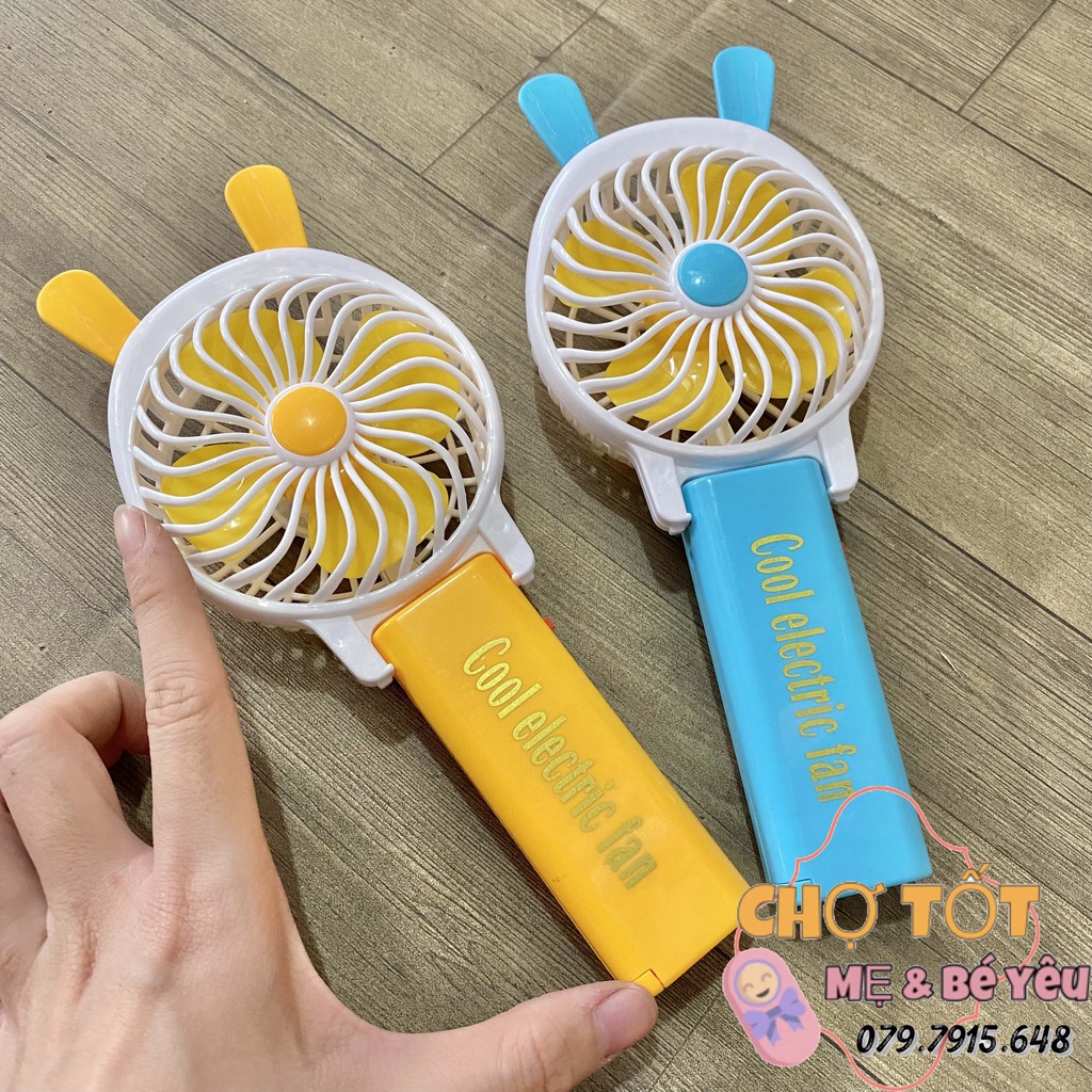 Đồ chơi quạt mini cầm tay hình tai thỏ đủ màu dễ thương tiện dụng cho bé mang theo đi học đi chơi