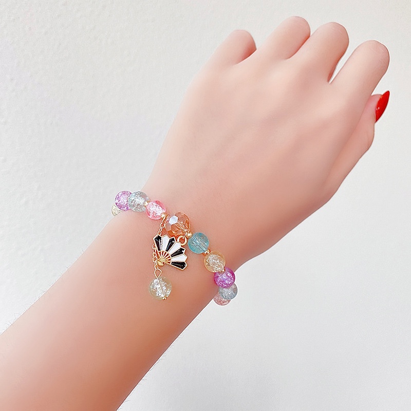 Vòng Tay Chuỗi Hạt Thủy Tinh Kiểu Hoạt Hình Công Chúa Dễ Thương Cho Bé Gái