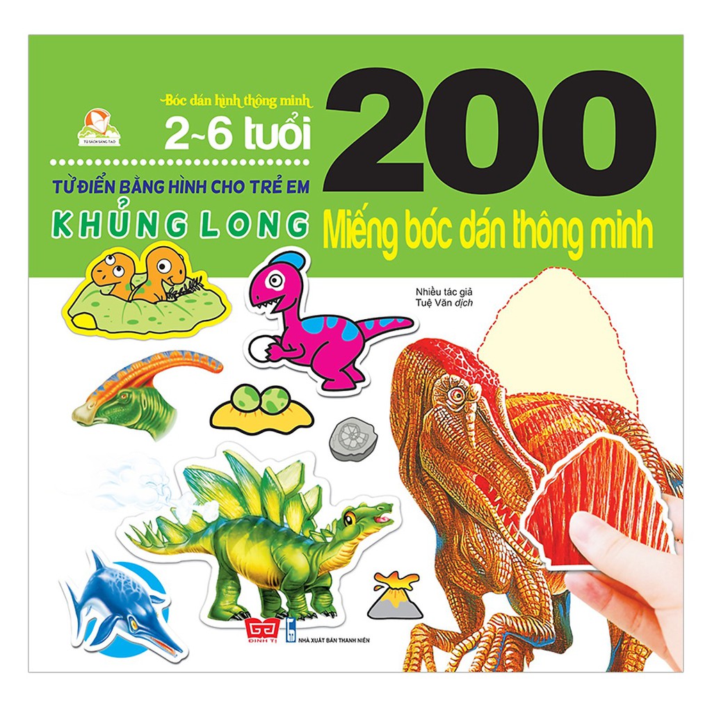 Sách - 200 Miếng Bóc Dán Thông Minh - Khủng Long