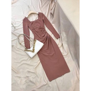 Đầm body nhún eo chất thun co dãn