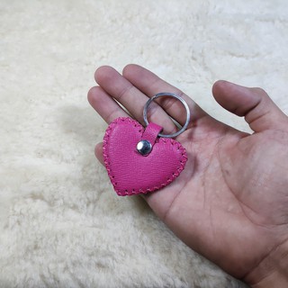Móc khóa da thật trái tim tình yêu