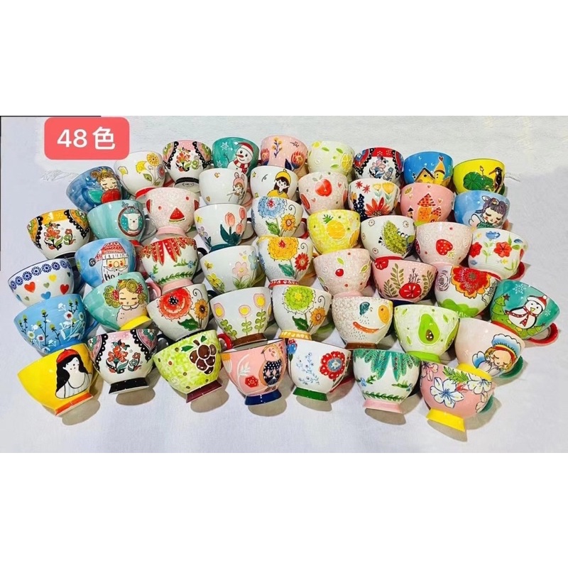 Sẵn Cốc sứ uống nước, cốc cà phê sứ, cốc uống nước văn phòng nhiều họa tiết 400ml có quai cầm đế cao