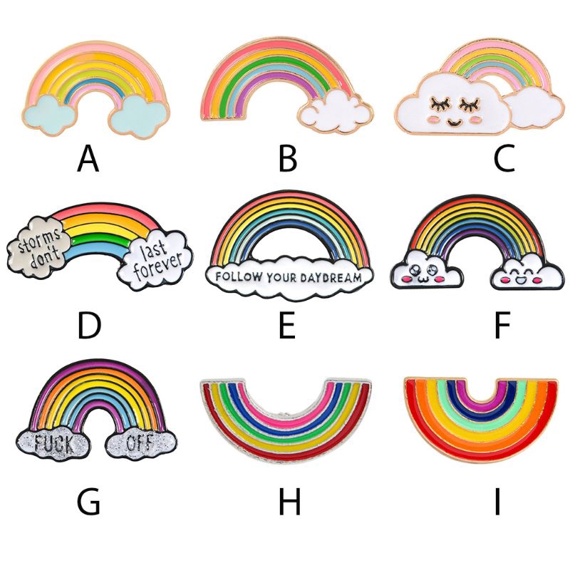 BST❀ Rainbow Bridge Brooch Pin Enamel Drop Oil Alloy Lapel Pin LGBT Badge Denim Shirt Collar Jewelry