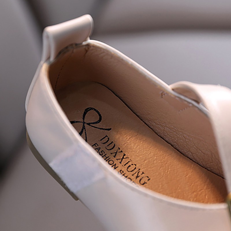 Giày búp bê đế mềm bằng da chống trượt cho bé