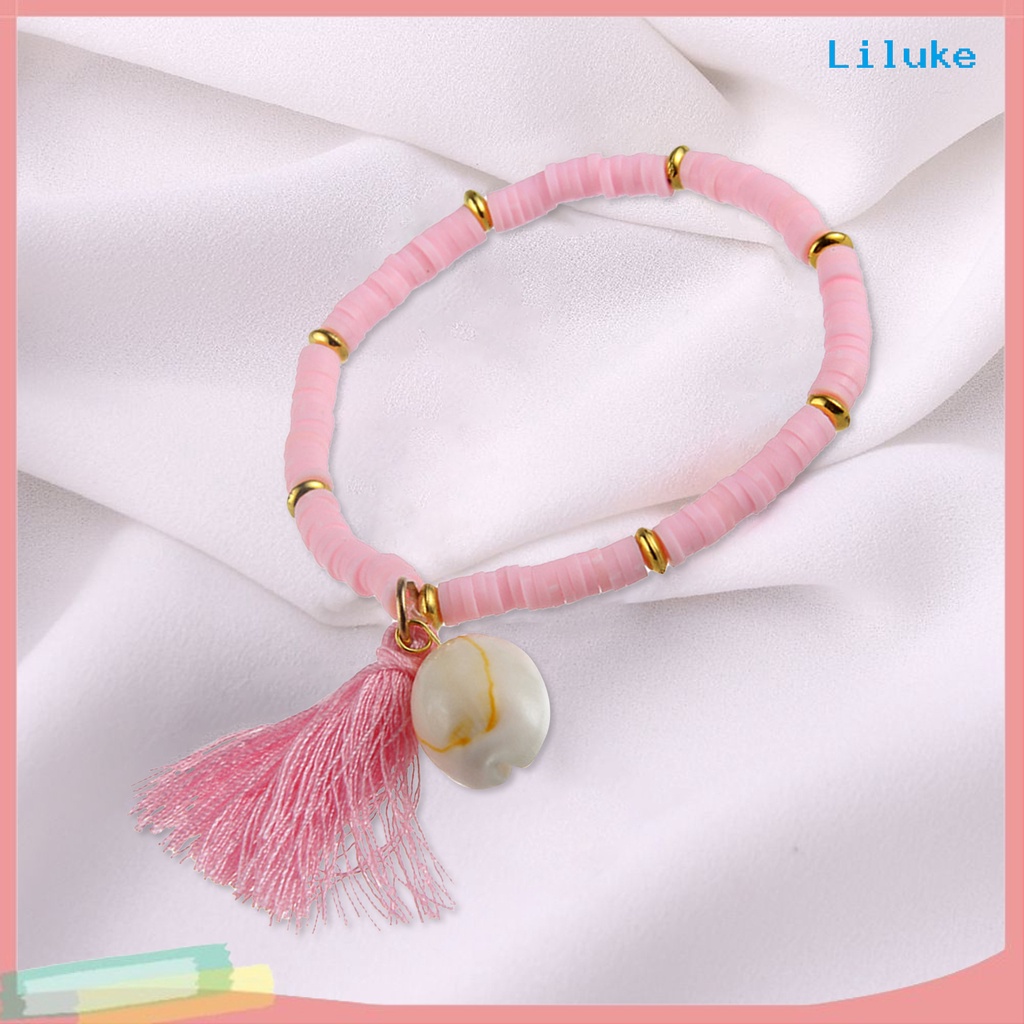 Vòng Tay Hạt Đất Sét Polymer Và Vỏ Sò Nhiều Màu Thời Trang Cho Nữ