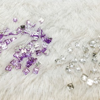 10 Hạt đá acrylic vuông kết áo dài váy đầm size 0.6cm