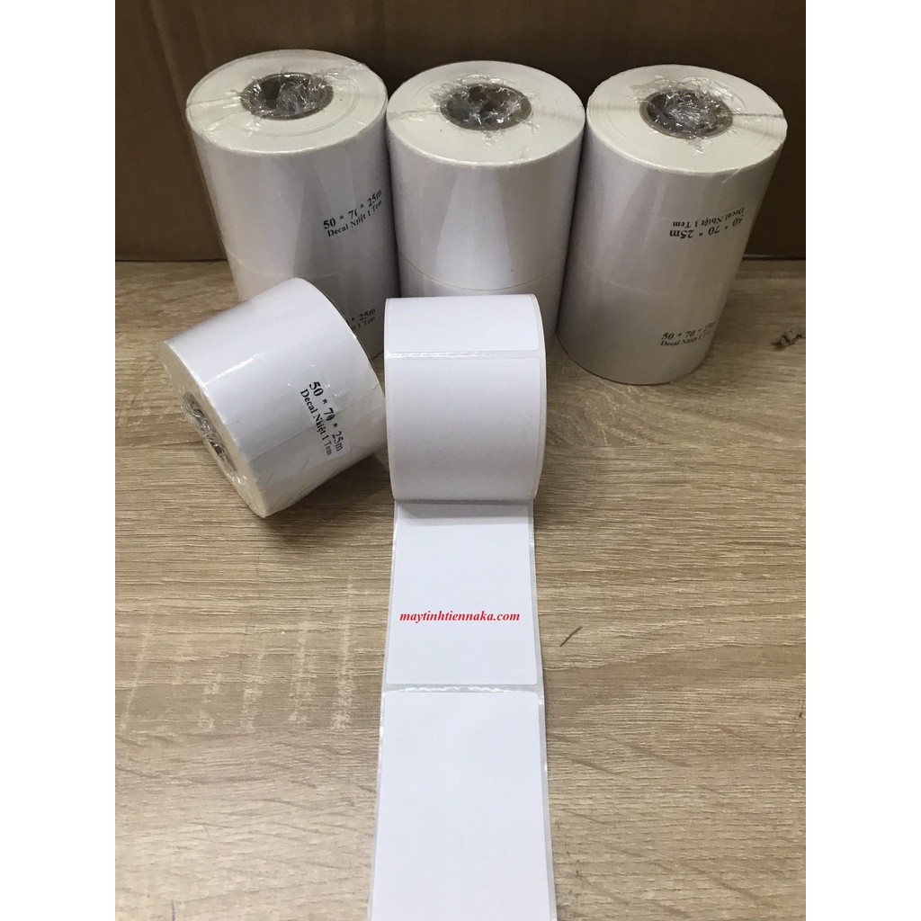 Giấy In Tem 50x70 mm Nhãn Mã Vạch Nhiệt 5x7 cm (Tem Đứng), Giấy In Nhiệt