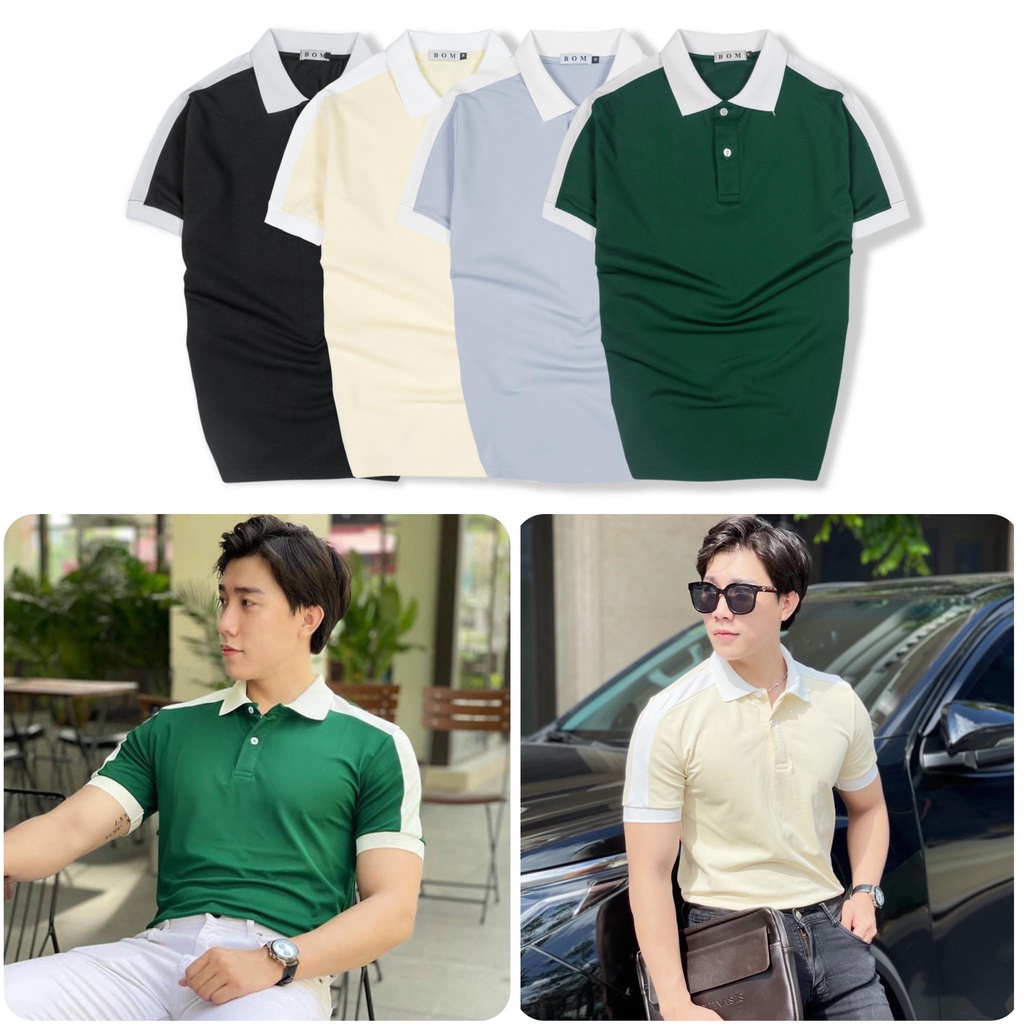 ÁO THUN POLO NAM CỔ PHỐI VIỀN VAI VẢI CÁ SẤU COTTON CAO CẤP