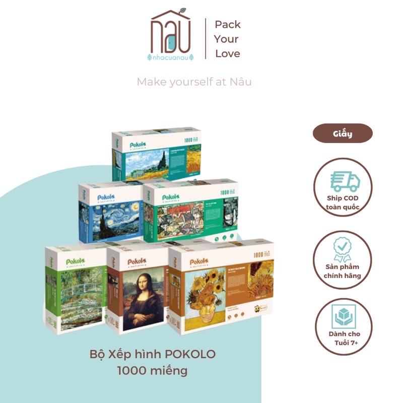 Bộ xếp hình thông minh 1000 miếng Pokolo Puzzle 1000 pcs chất lượng cao giải tỏa căng thẳng kích thích trí thông minh