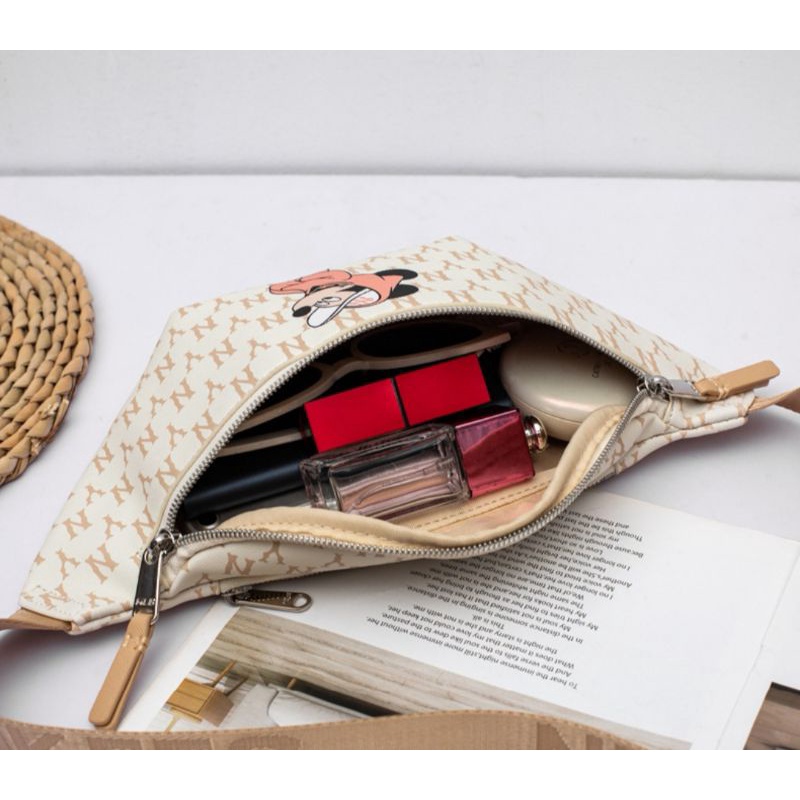 Túi chéo Mickey MLB, Túi bao tử nam nữ chống nước, hàng chuẩn từ nhà máy