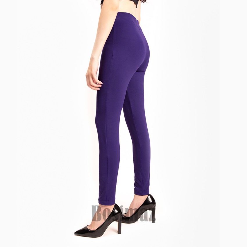 Quần Legging Nữ Bosimaz MS020 dài không túi màu tím cao cấp, thun co giãn 4 chiều, vải đẹp dày, thoáng mát không xù lông
