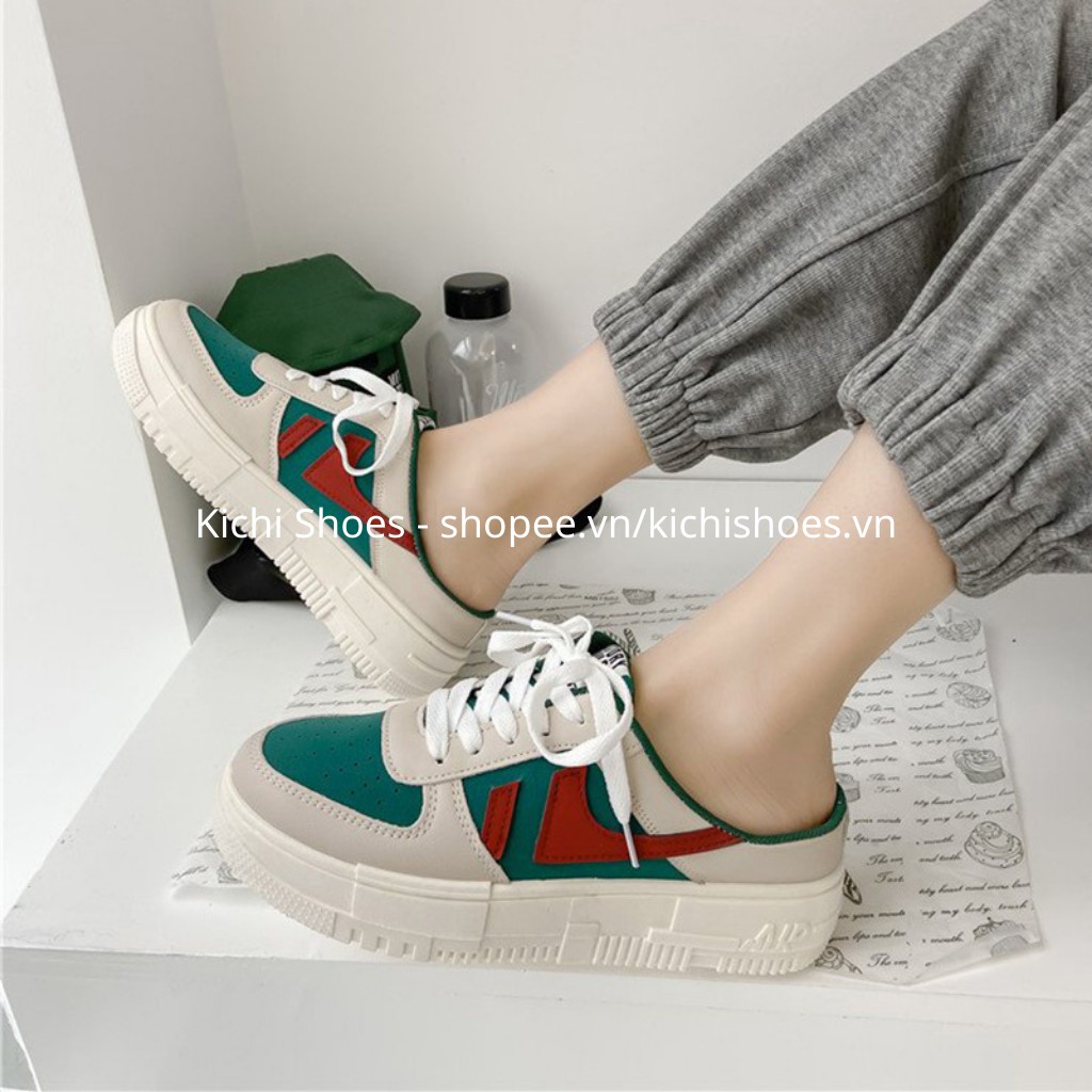 Giày sục bata đế bằng  / Giày sục thể thao nữ thời trang / Giày dẫm gót / Sục bata đạp gót đế bánh mì 5cm mã 1860