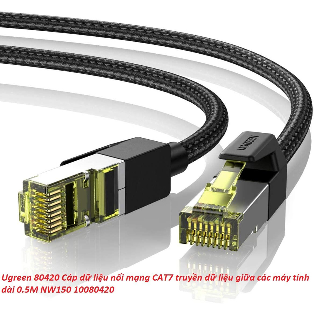 Ugreen 80420 0.5M CAT7 OD5.5mm cáp mạng truyền dữ liệu giữa các máy tính NW150
