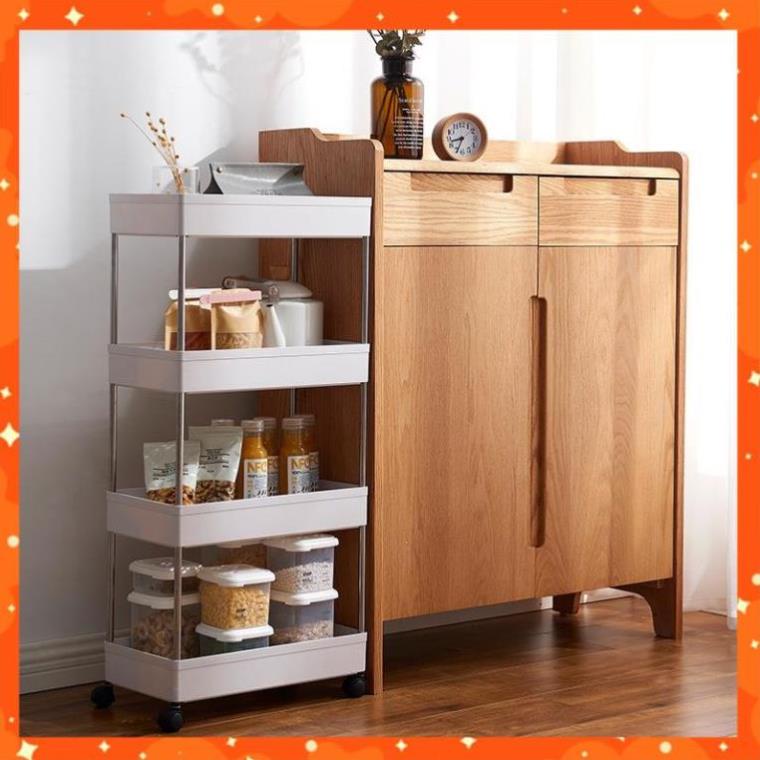 Kệ để đồ đa năng 4 tầng có bánh xe, dành cho nhà tắm, nhà bếp, Xe đẩy spa