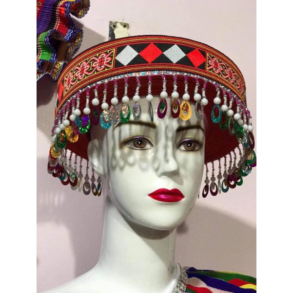 Mũ đội - mũ mông - hoa văn dệt của người hmong - hàng tinh xảo sắc nét loại 1