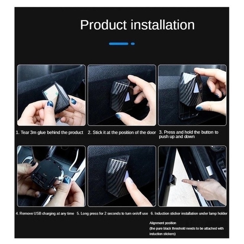 CODĐèn Led chiếu cửa họa Sạc qua USB cho xe hơi Đèn chiếu laser không dây gắn cửa xe hơi hình phim hoạt hình năng động YJTEAM66.VN