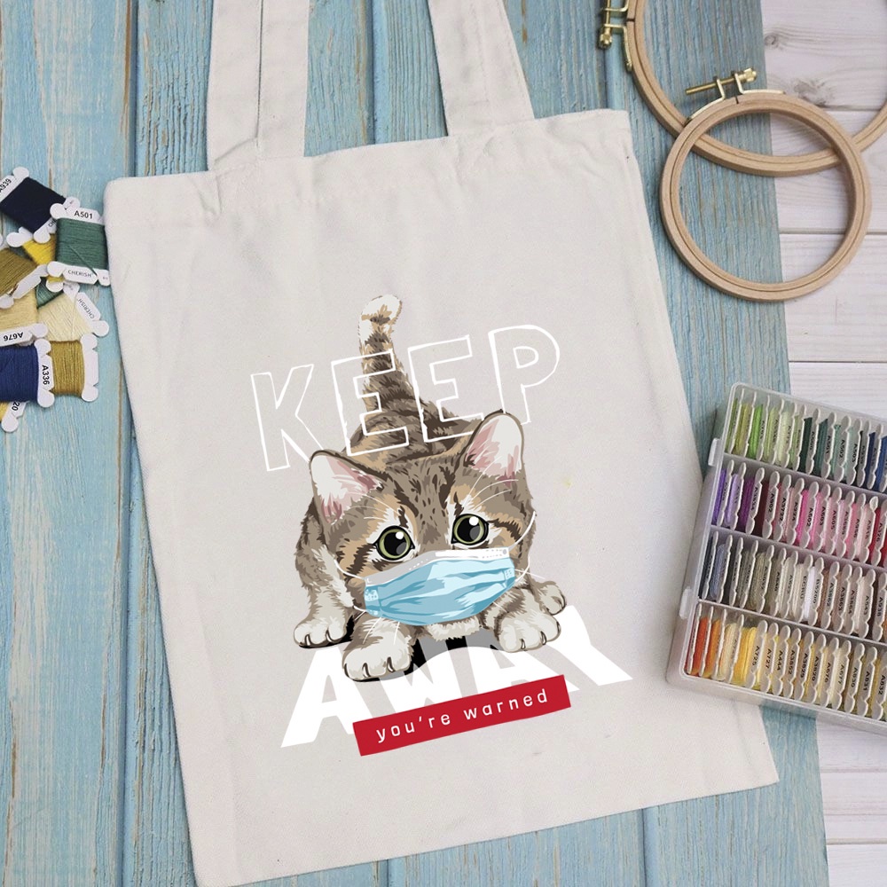 Túi vải túi Tote TEDDY ART - Mẫu 15 vải canvas dày đẹp cho nữ có khóa miệng đi học đi chơi. In hình theo yêu cầu