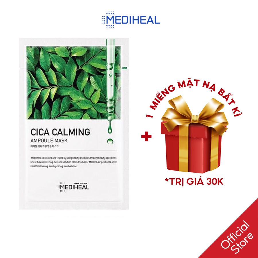 [Nhập mã COSMH22 giảm 8%] Mặt nạ làm dịu và phục hồi da Mediheal Cica Calming Ampoule Mask 25ml [K202]