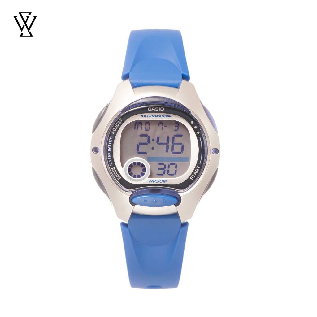 Đồng Hồ Điện Tử Cho Bé Trai Casio WATCHSTORE LW-200-2AVDF Thiết Kế Mặt Kính Tròn 35mm, Dây Cao Su Và Vỏ Nhựa Bền Bỉ