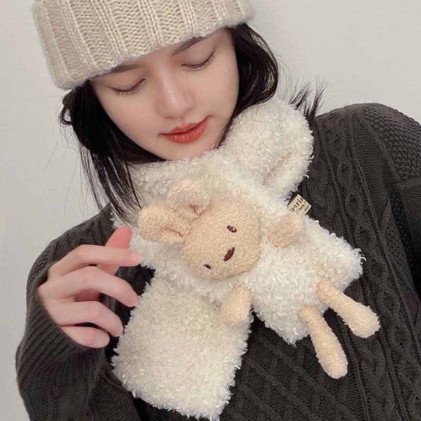 Khăn choàng cổ, khăn len mùa đông phong cách Hàn Quốc hình gấu dễ thương - T102