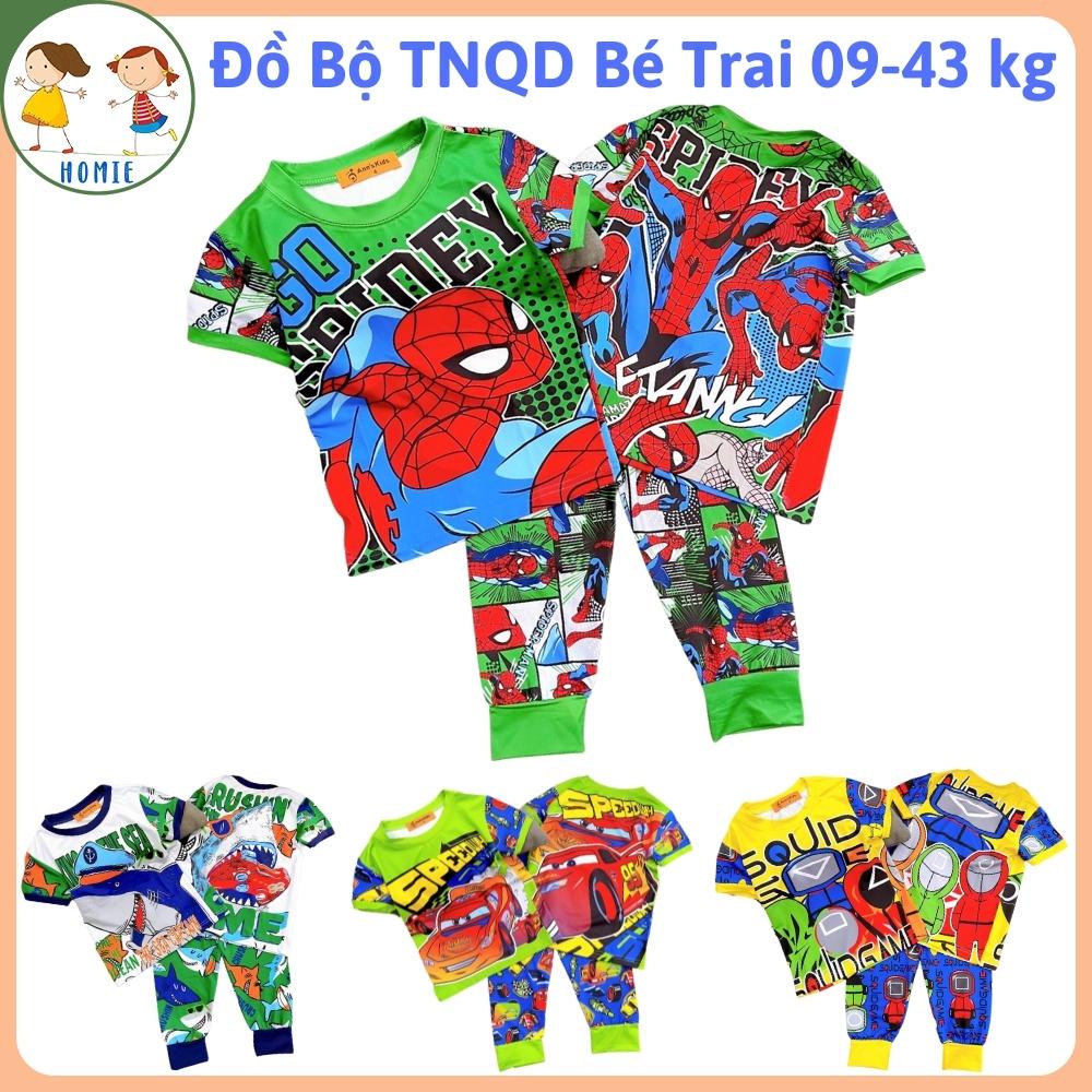 Đồ Bộ Cho Bé Trai 9-43 Kg Set Quần Dài Áo Tay Ngắn Trẻ Em Vải Thun Lạnh 3D In Hoạt Hình Hot Trend Bền Đẹp Homie Kids
