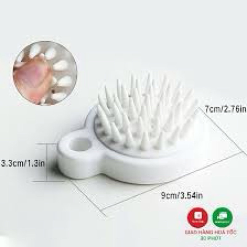 Lược Gội Đầu Silicon Mềm Xuất Nhật tiện lợi Không Lo Gãy Móng , Trôi Nail