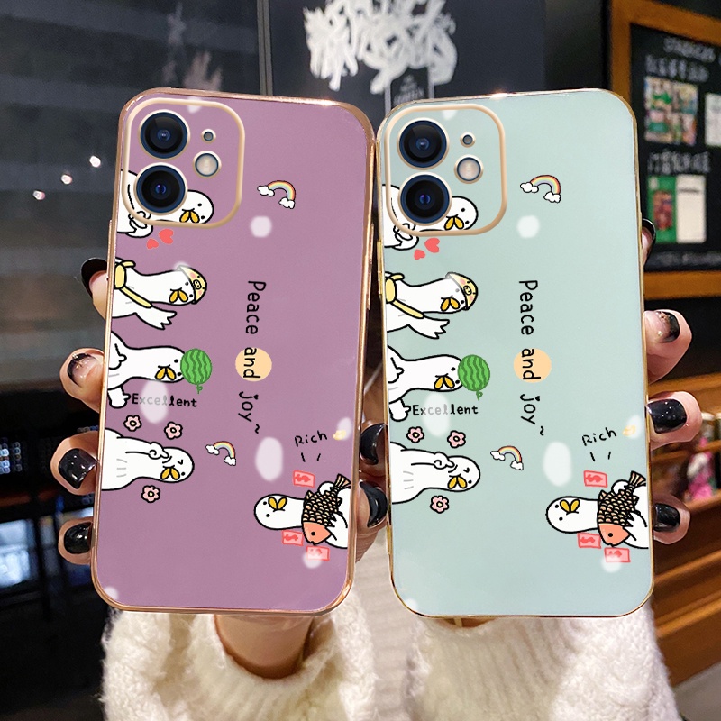 Ốp Điện Thoại Viền Vuông Mềm Chống Sốc Họa Tiết Vịt Hoạt Hình Cho Realme C3