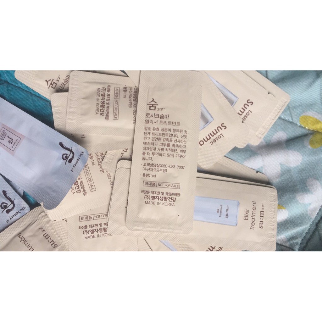 Gói tinh chất tái tạo dưỡng trắng da , thanh lọc tẩy tế bào chết sinh học Su:m37 losec summa Elixir treatment gói 1ml | BigBuy360 - bigbuy360.vn