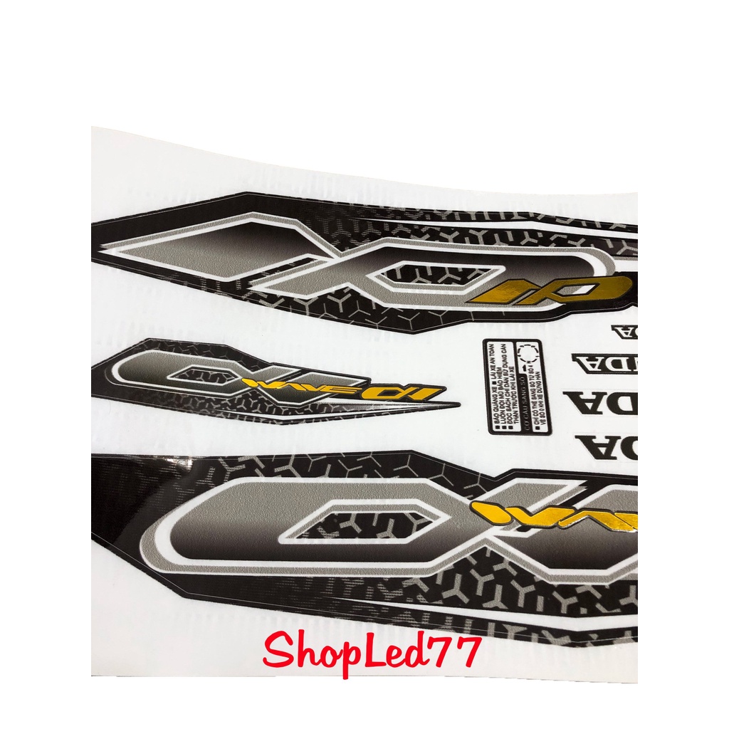 Tem Zin Wave 50cc-100cc-110cc GHÉP CROM  Màu Đen , 3 Lớp Siêu Đẹp