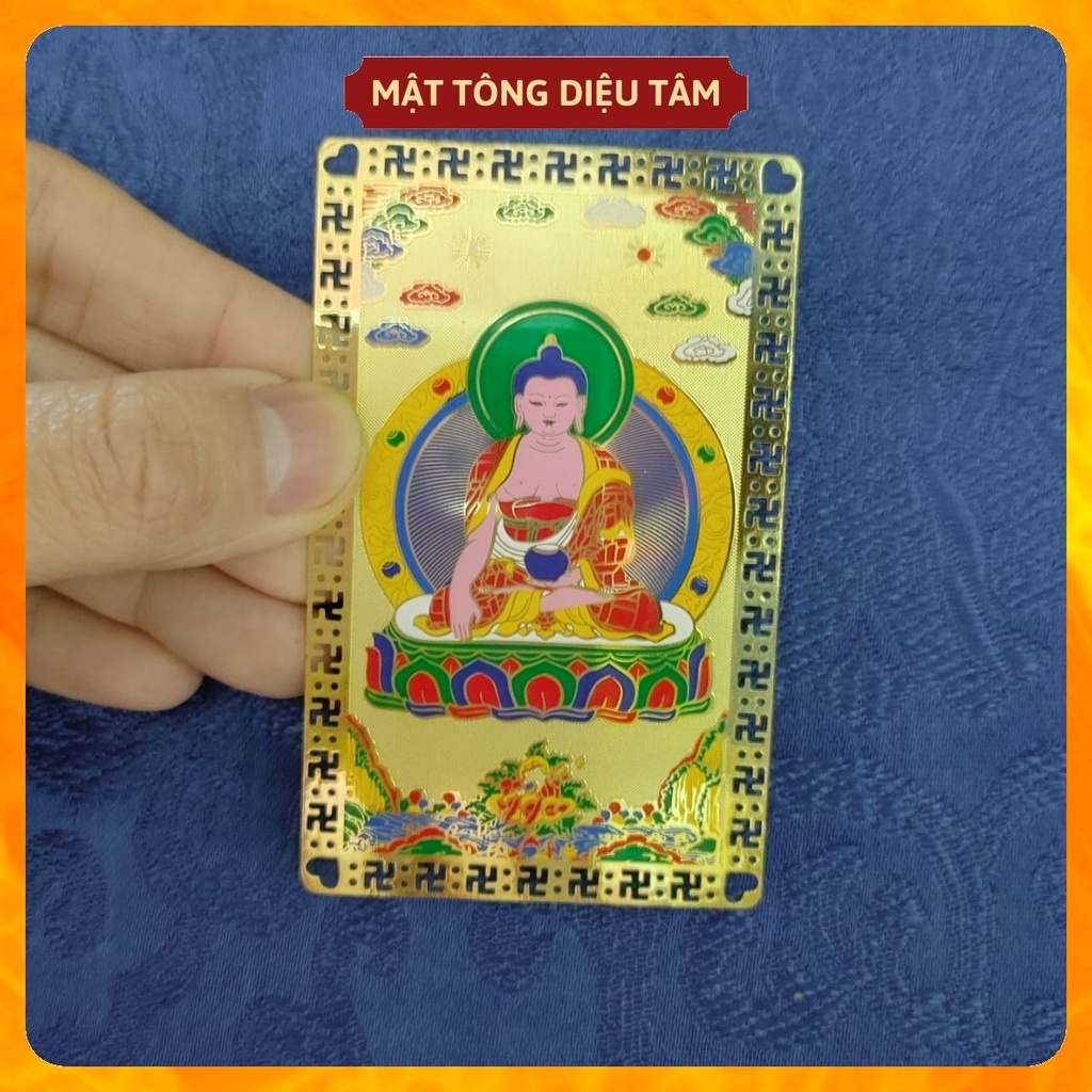 Miếng kinh tượng Phật Thích Ca - Thẻ bài Phật Mật Tông đã gia trì