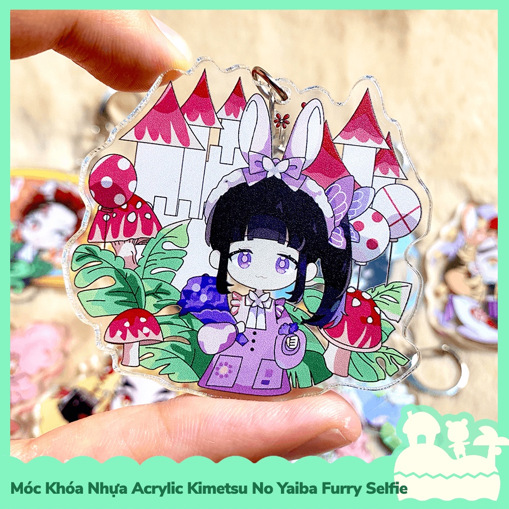 [Sẵn VN - NowShip] Móc Khóa Keychain Acrylic Nhựa Trong Anime Manga Kimetsu No Yaiba Demon Slayer Furry Selfie