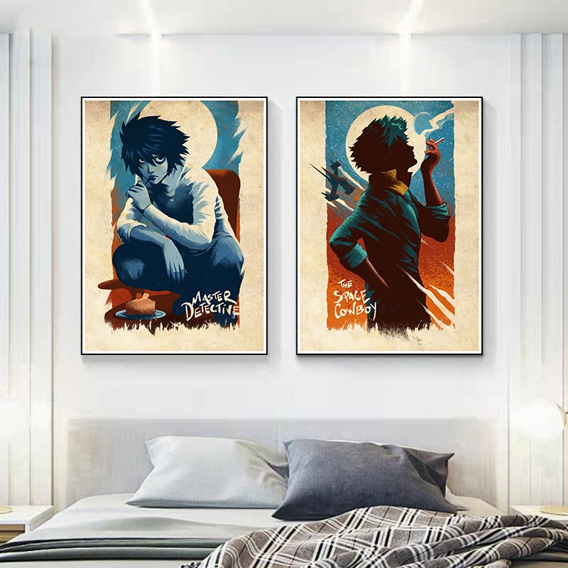 Poster Hoạt Hình Nhật Bản jojo / luffy Bằng Giấy kraft Chất Lượng Cao Trang Trí Phòng Khách / Quán bar